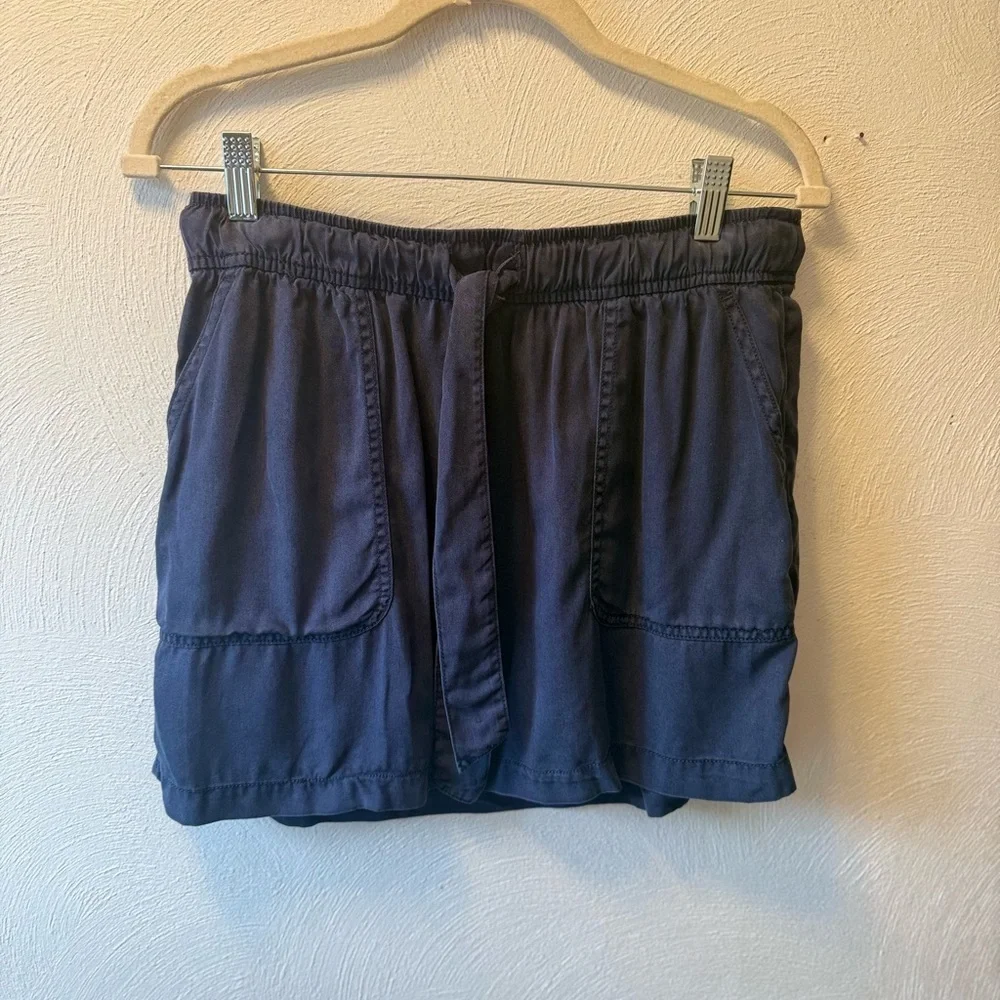 Cynthia Rowley Lyocell Mini Skirt Navy Blue Elastic Waist | Soft Flowy Y2K - Picture 2 of 4